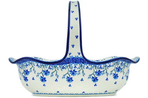 11" Basket with Handle - Blue Grapevine