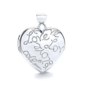 9ct White Gold Photo Locket Pendant, Women's Heart "Love" Shape, 24mm, 16" - 20", Comes with Premium Gift Box