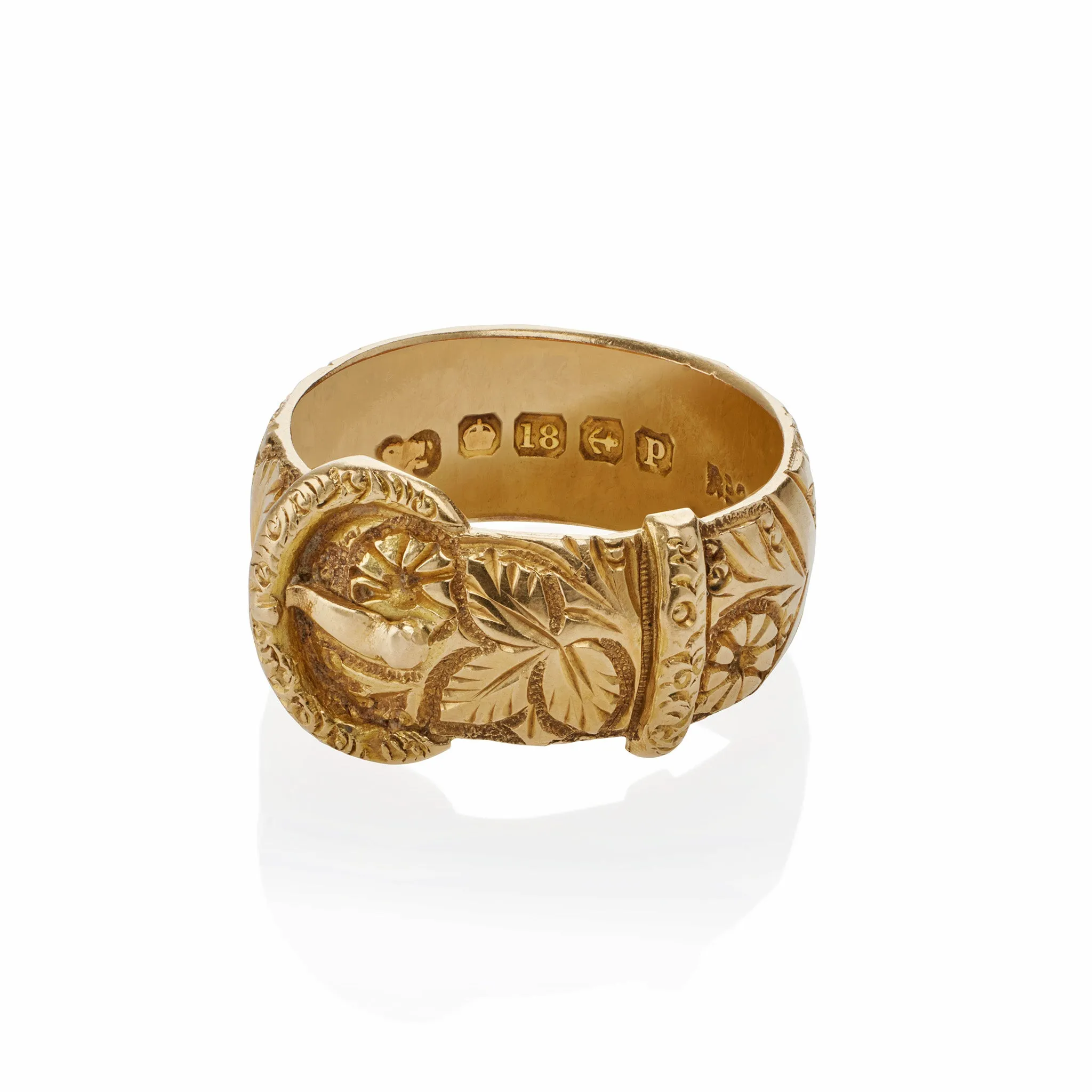 Antique English 18K Gold Buckle Ring