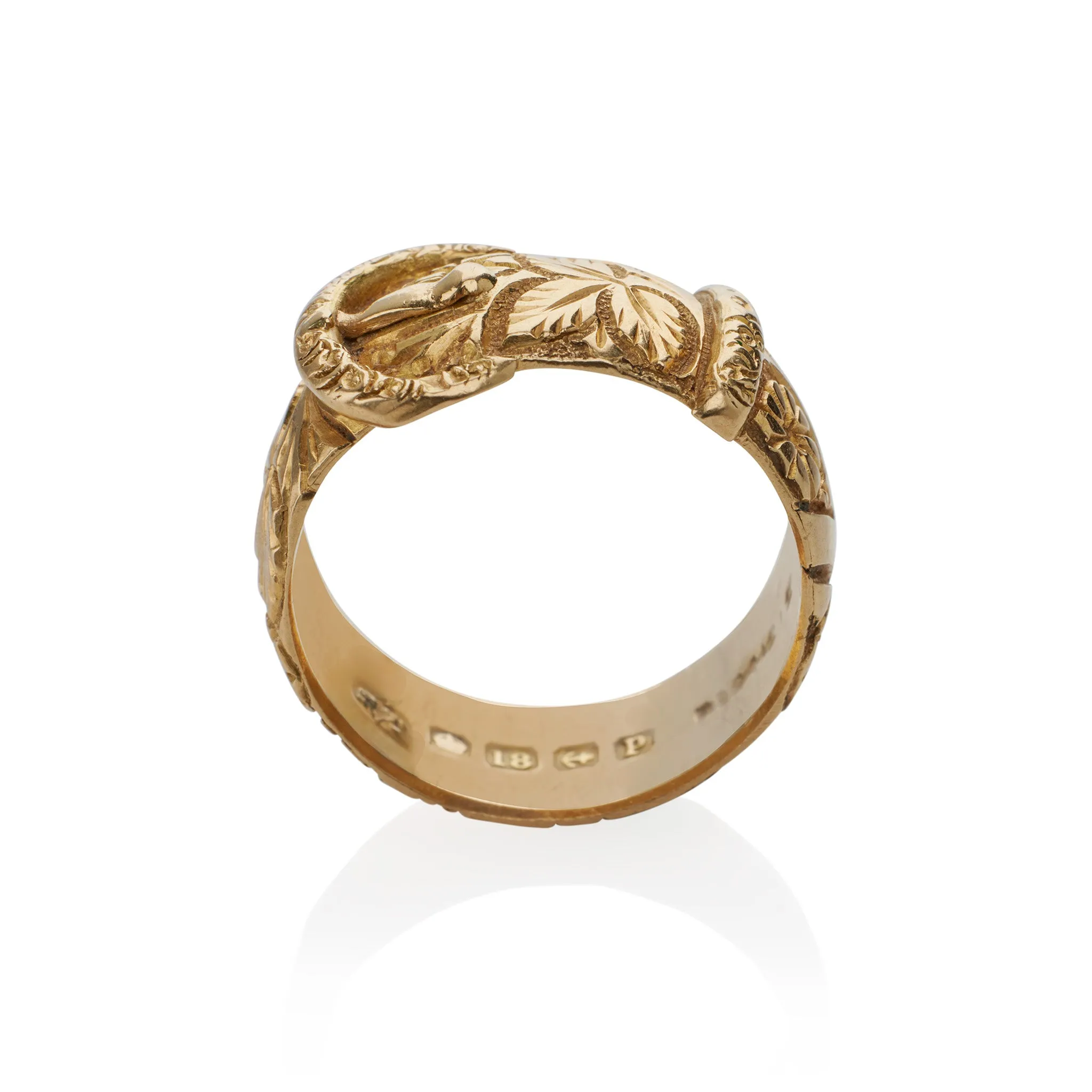 Antique English 18K Gold Buckle Ring