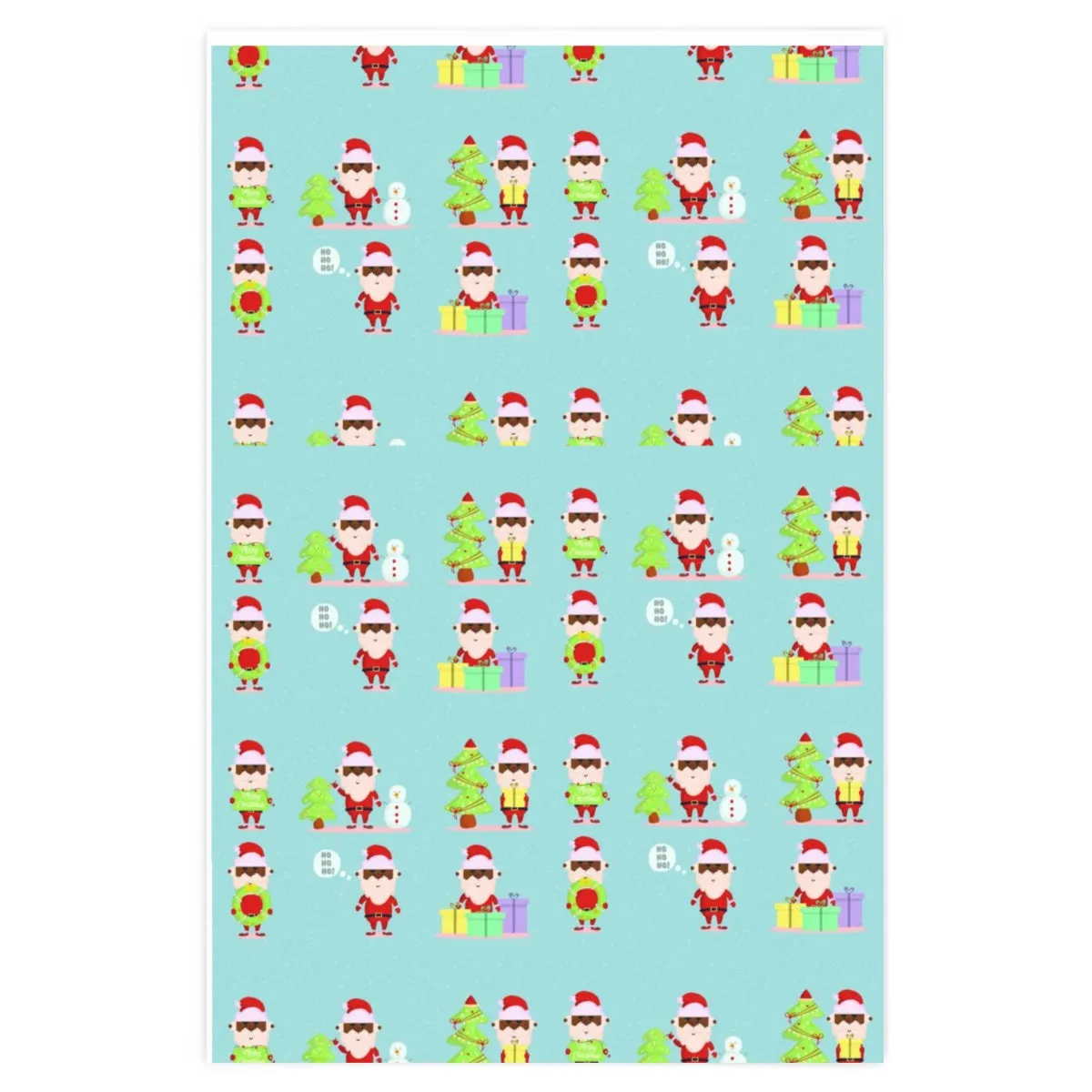 Black Santa Wrapping Paper