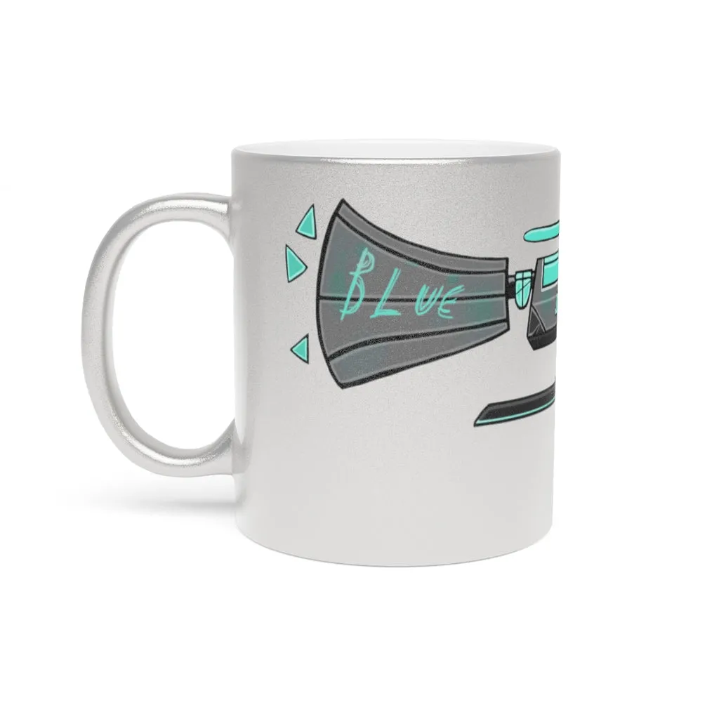 Blue Gun Metallic Mug (Silver / Gold)