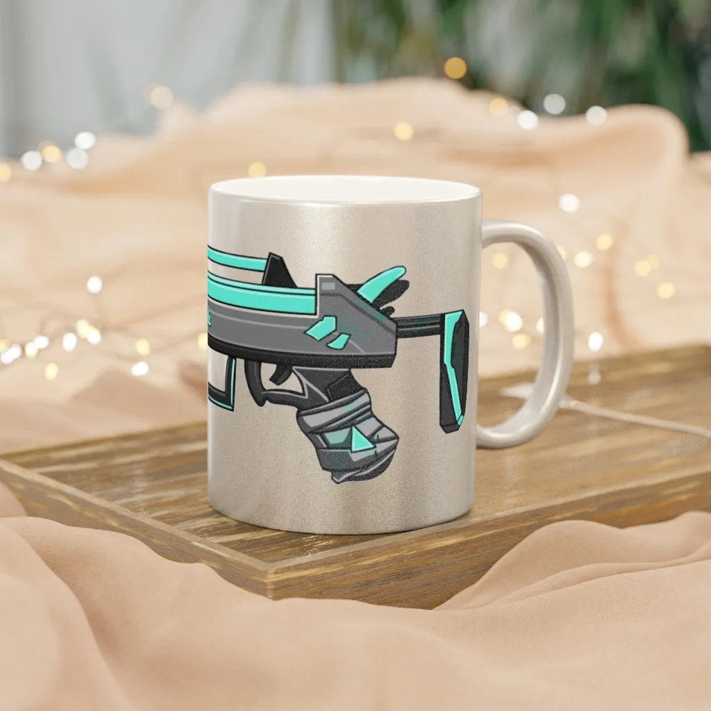 Blue Gun Metallic Mug (Silver / Gold)