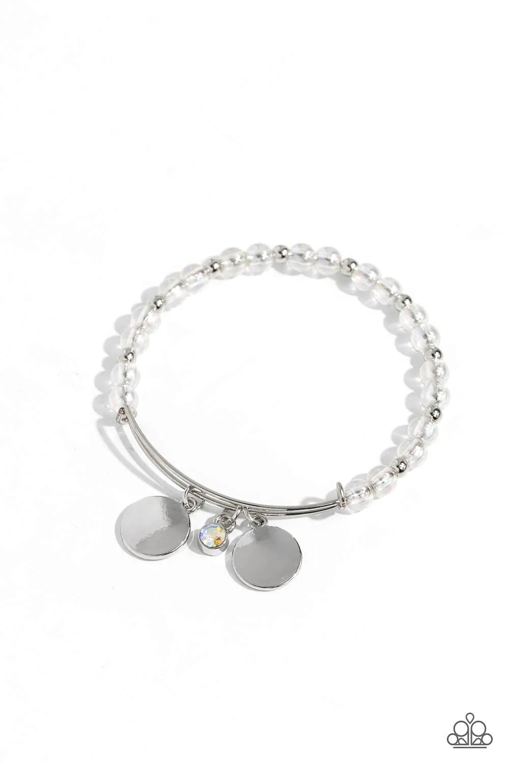 Bodacious Beacon - White Bracelet - Paparazzi Accessories