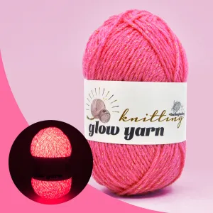 Bright Pink Acrylic Metallic Glow Yarn – Perfect for Christmas Crochet