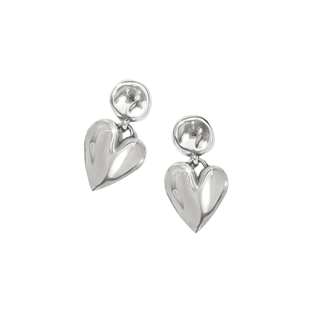 Brighton Women's Cascade Heart Post Silver Gold Earrings