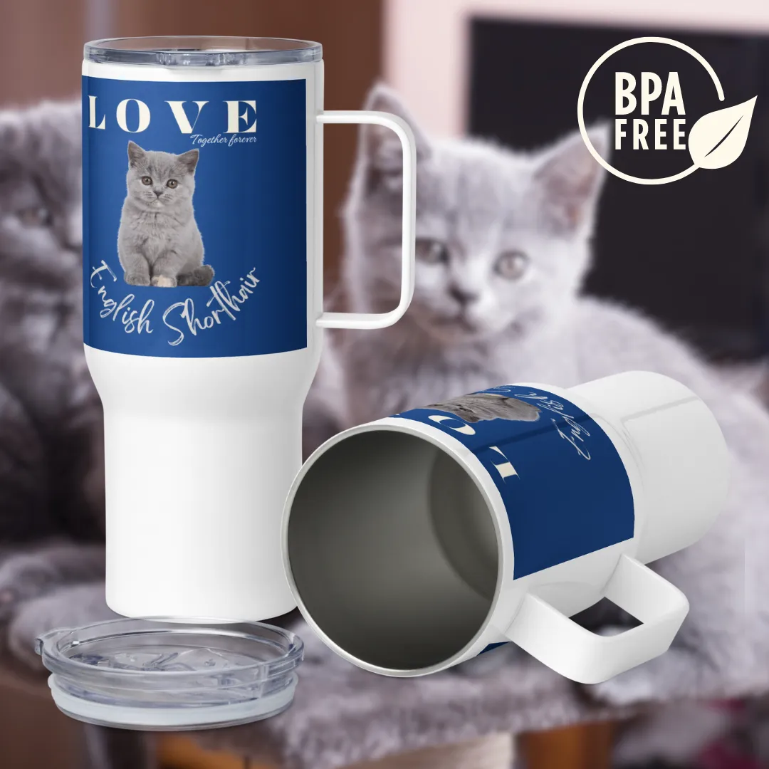 British Shorthair, Travel mug with a handle