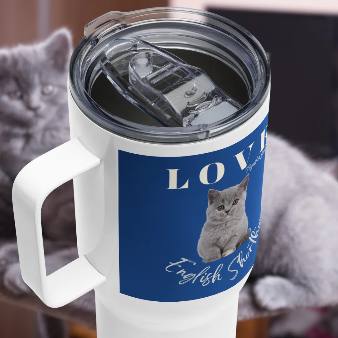 British Shorthair, Travel mug with a handle