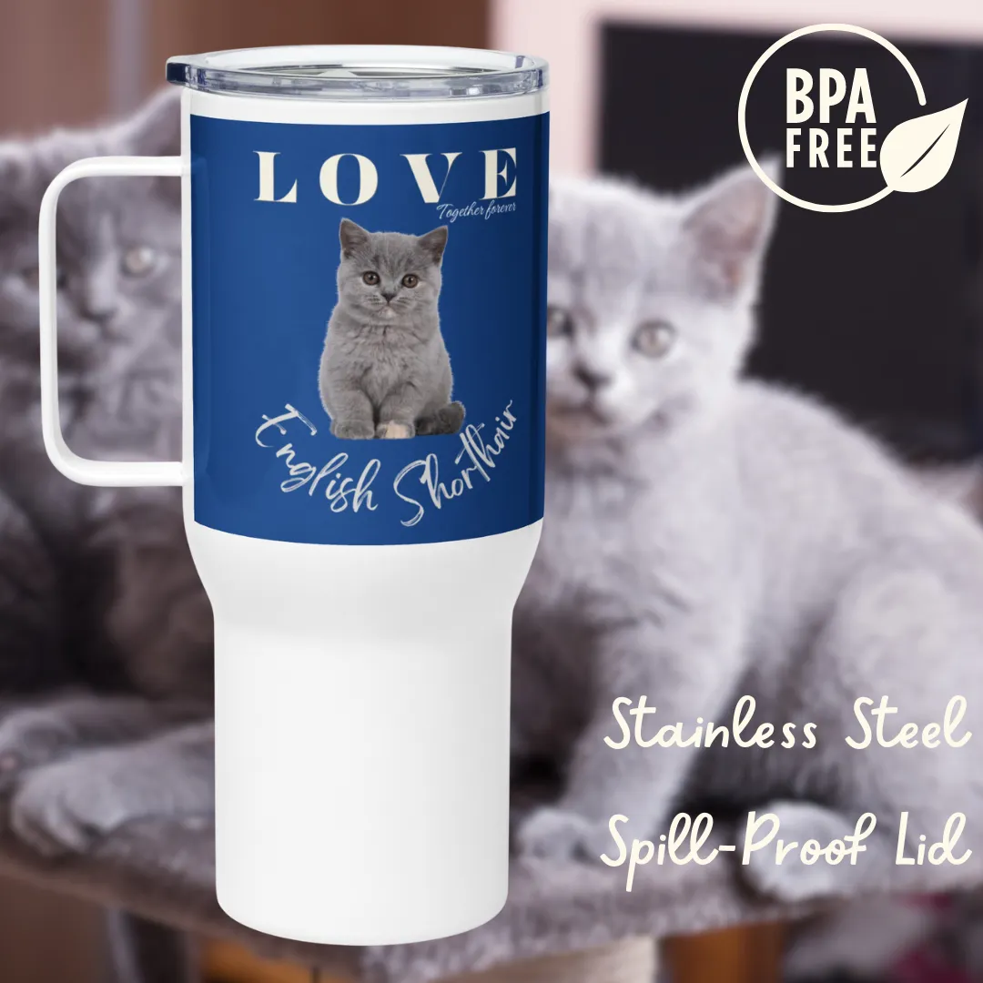 British Shorthair, Travel mug with a handle