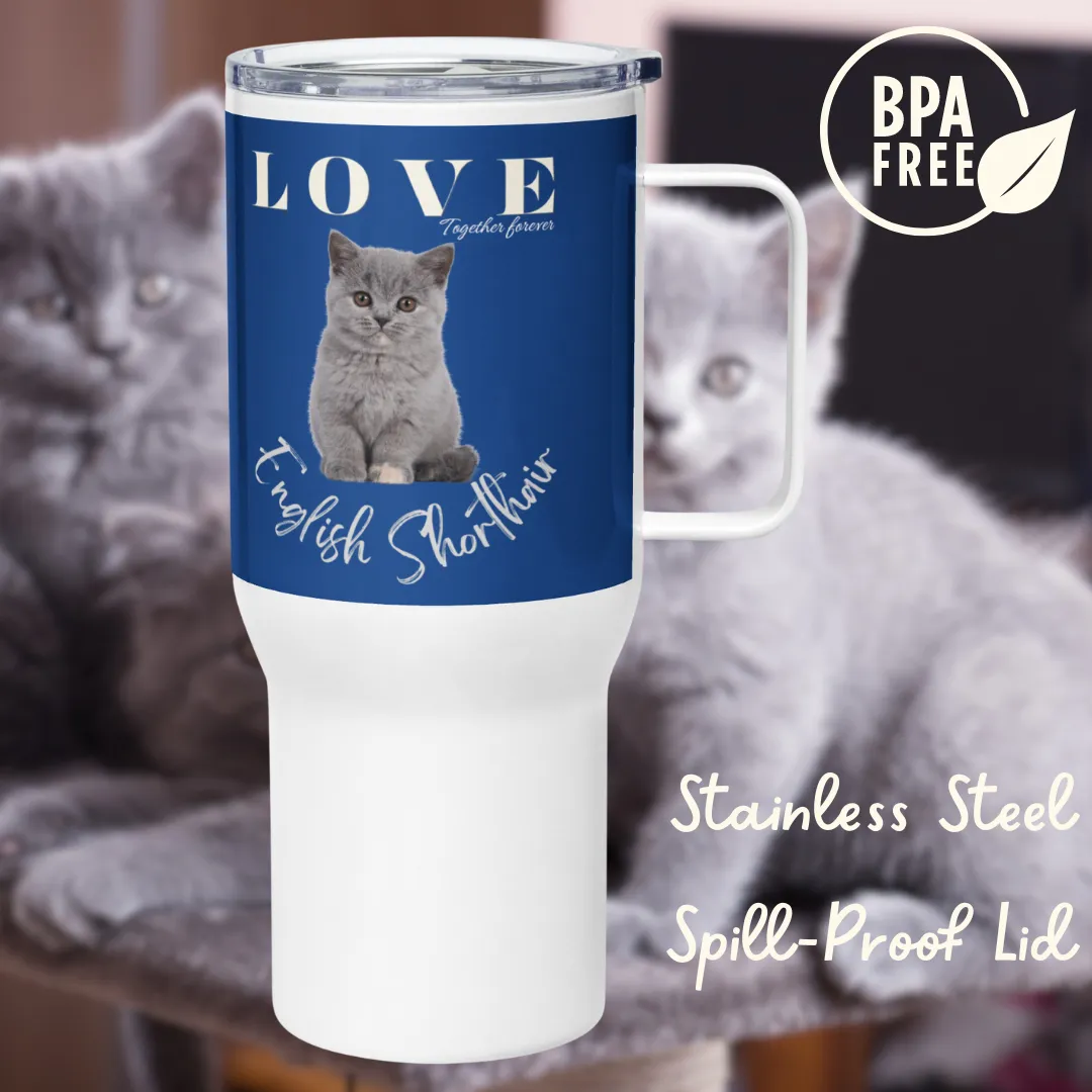 British Shorthair, Travel mug with a handle