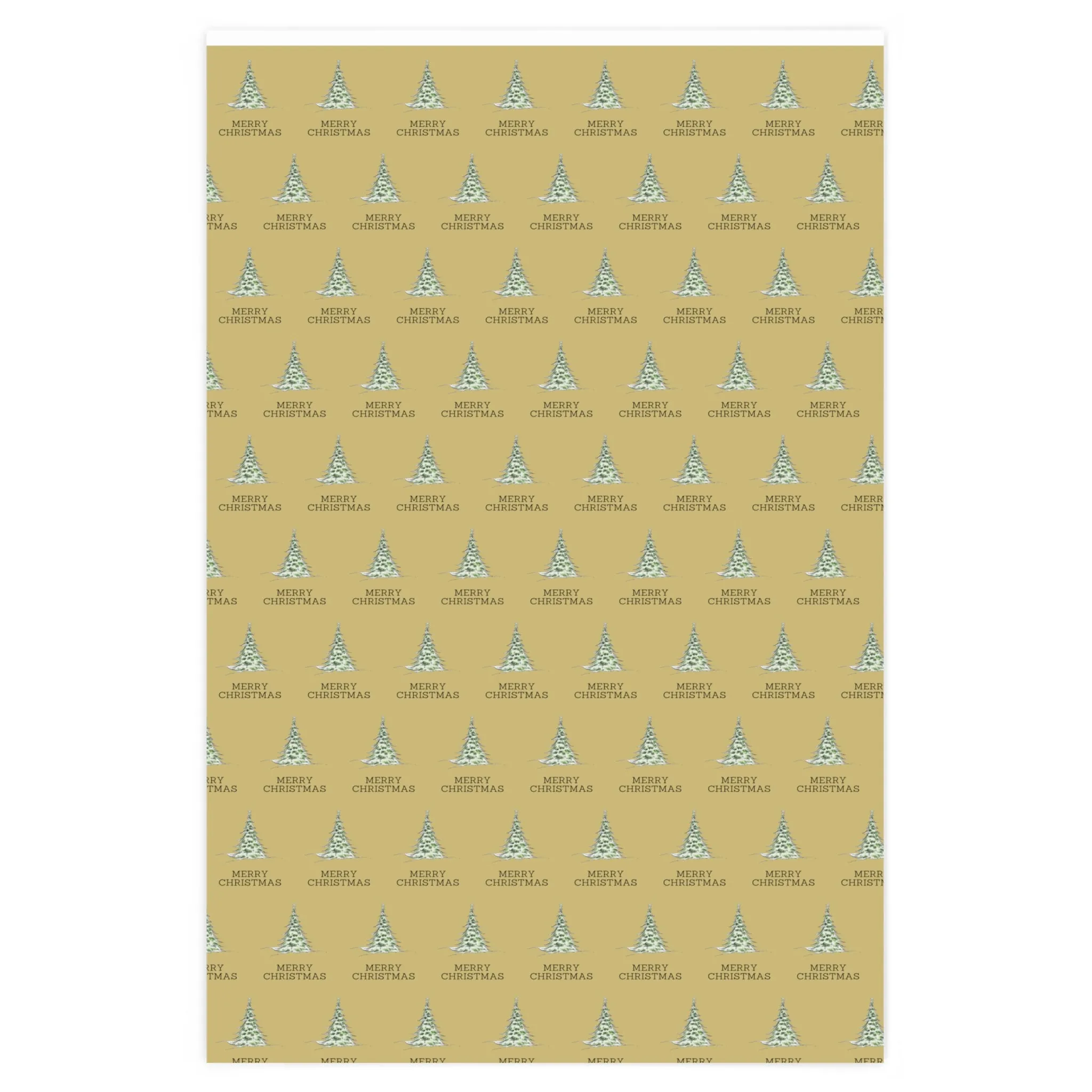 Brushed Gold Merry Christmas Wrapping Paper