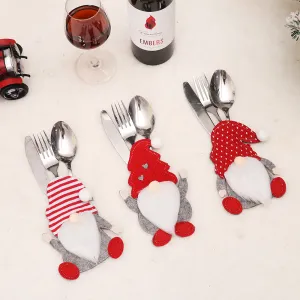 Bulk 3Pcs Santa Christmas Knife and Fork Covers Wholesale