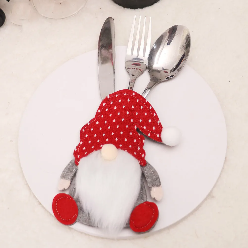 Bulk 3Pcs Santa Christmas Knife and Fork Covers Wholesale