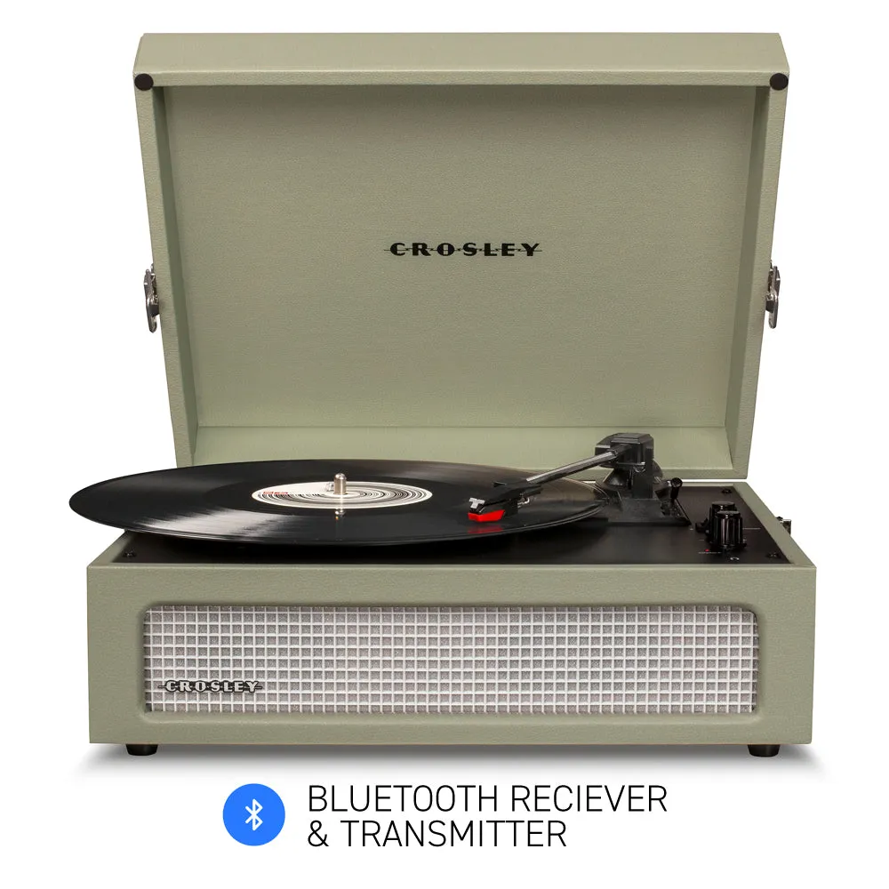 Crosley Voyager Bluetooth Portable Turntable - Sage   Bundled Majority D40 Bluetooth Speakers - Black