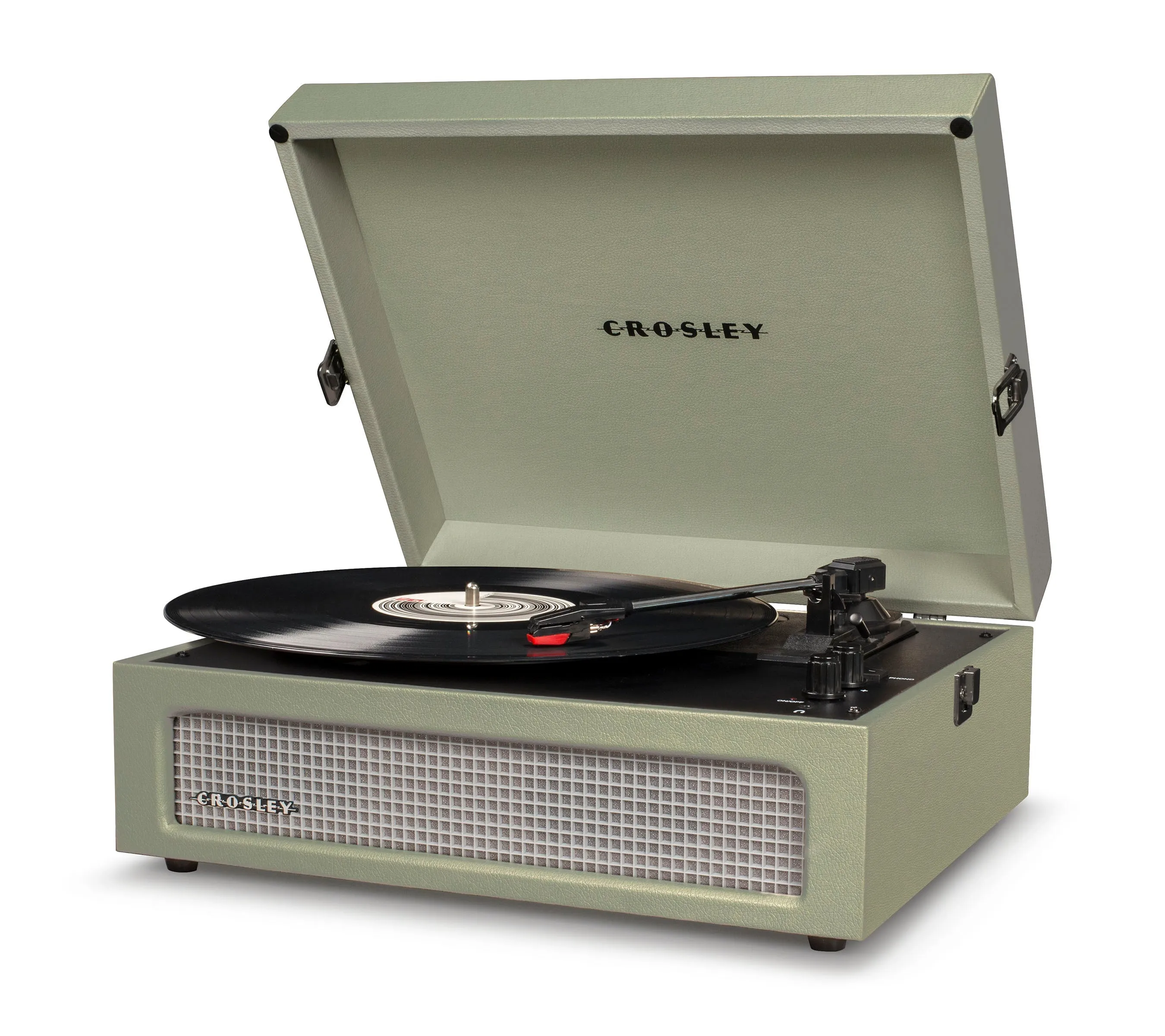 Crosley Voyager Bluetooth Portable Turntable - Sage   Bundled Majority D40 Bluetooth Speakers - Black