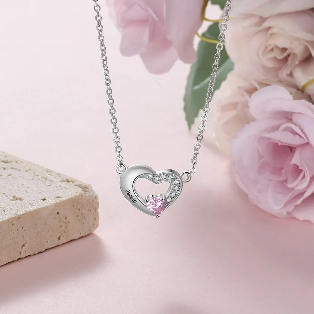 Customized Engraved Name Heart Pendant