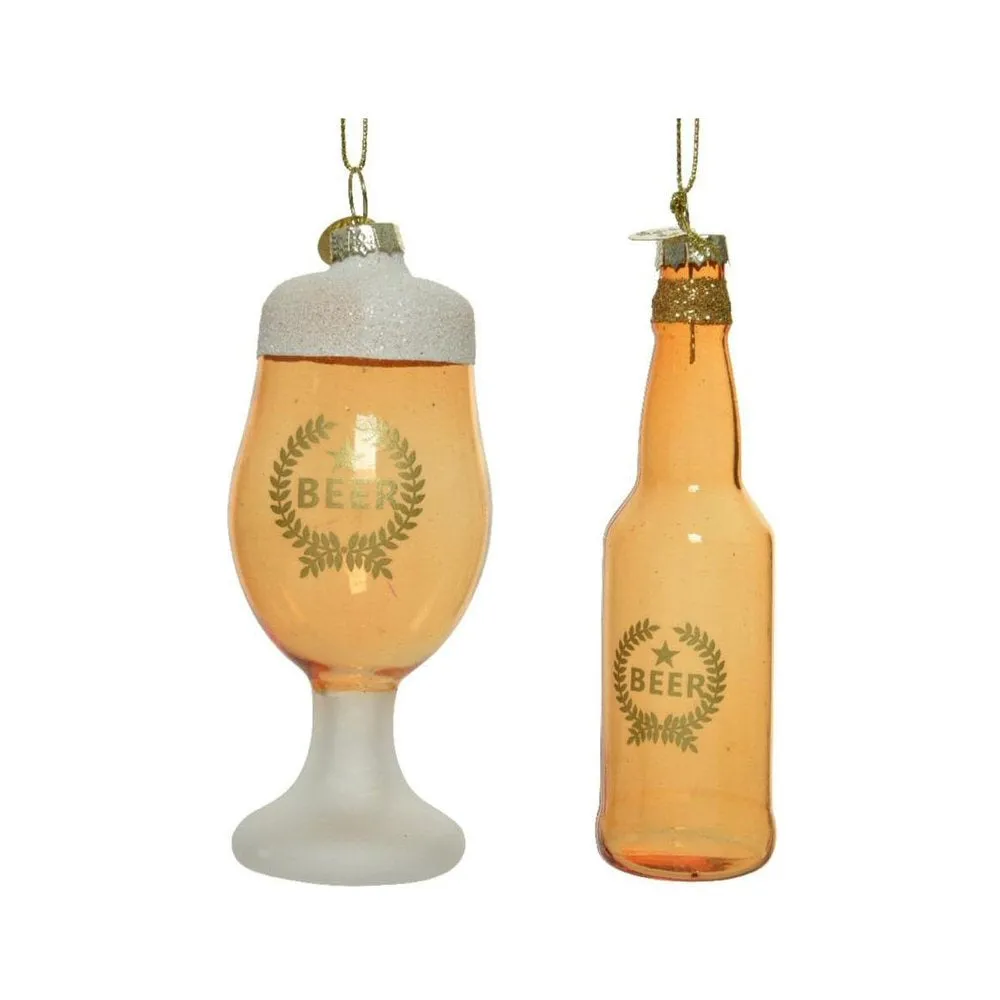 Decoris 12cm Beer Bottle Hanging Decoration (Choice of 2)