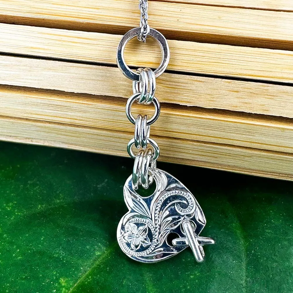 Engraved Chained Heart Pendant