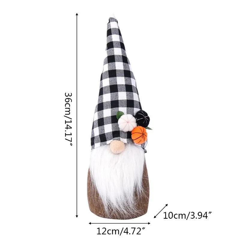 Fall Thanksgiving Gnome Plush Decorations Maple Leaf Pumpkin Elf Doll Ornament Handmade Swedish Gnomes Autumn Tomte Gift