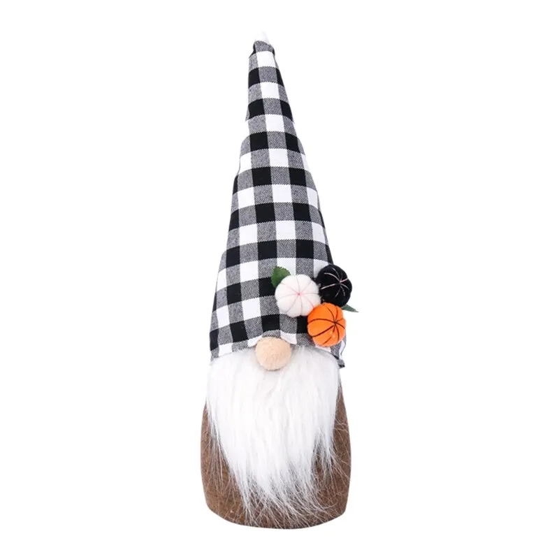 Fall Thanksgiving Gnome Plush Decorations Maple Leaf Pumpkin Elf Doll Ornament Handmade Swedish Gnomes Autumn Tomte Gift