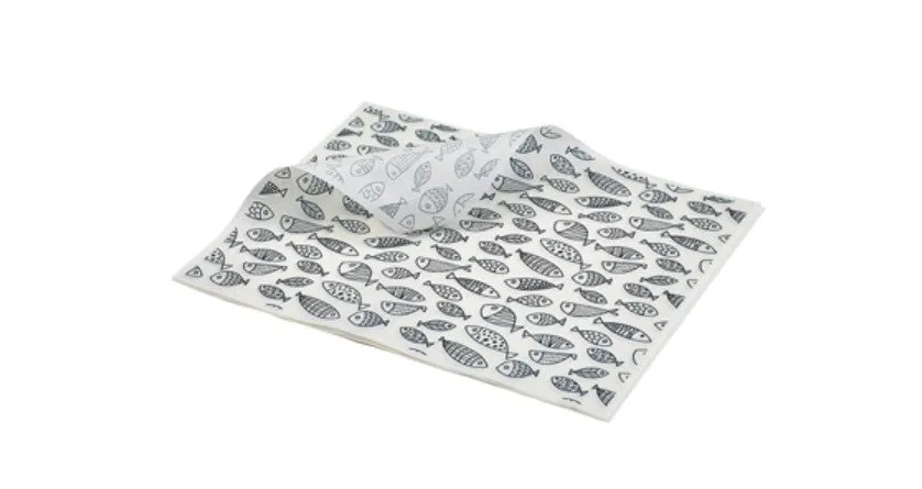 Genware PN1487FSH Greaseproof Paper Fish 20 x 25cm - 1000 Sheets Per Parcel