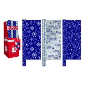 Giftmaker 4m Midnight Blue Christmas Wrapping Paper (Choice of 3)