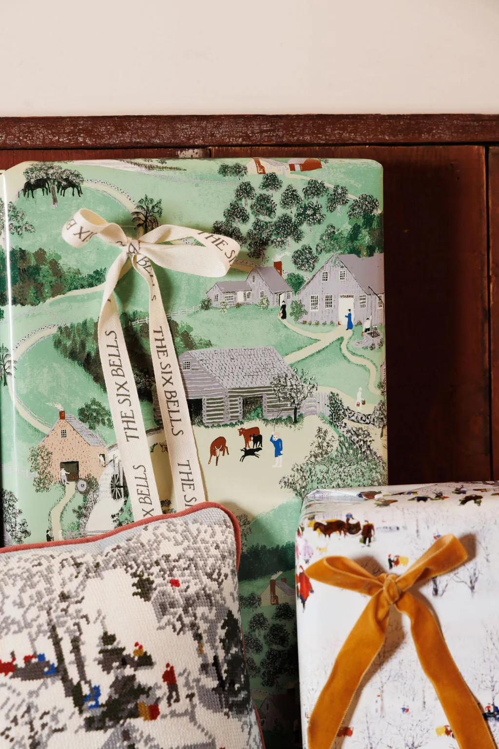 Grandma Moses 'The Old Oaken Bucket' Wrapping Paper