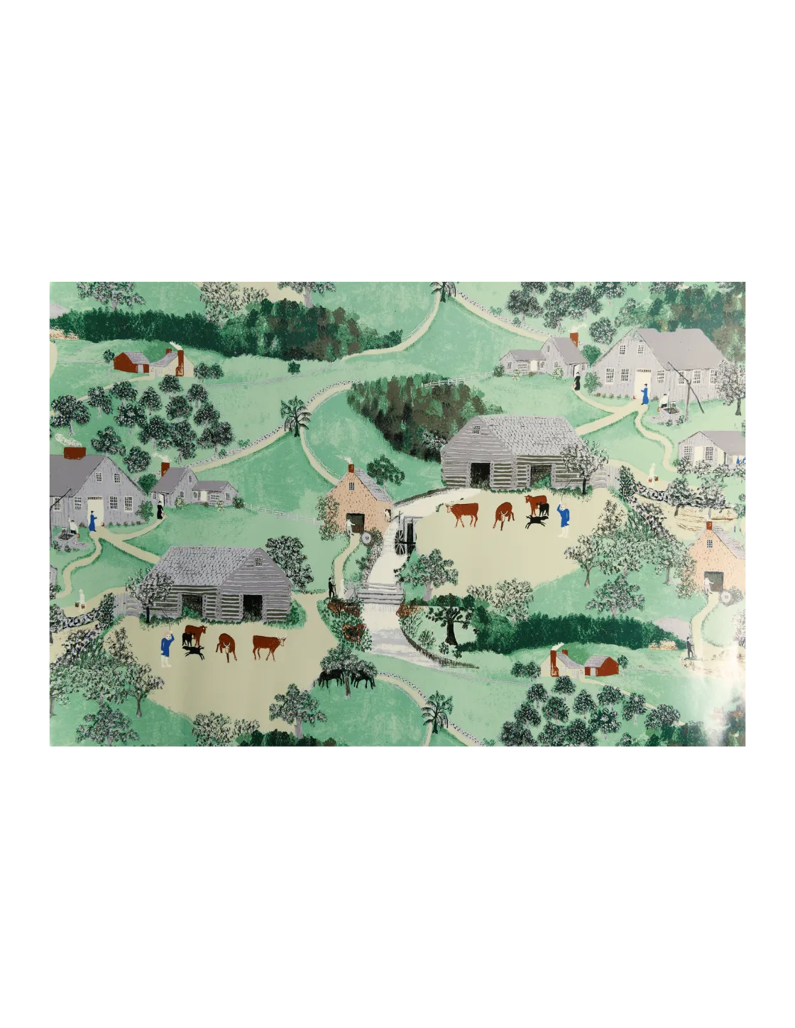 Grandma Moses 'The Old Oaken Bucket' Wrapping Paper