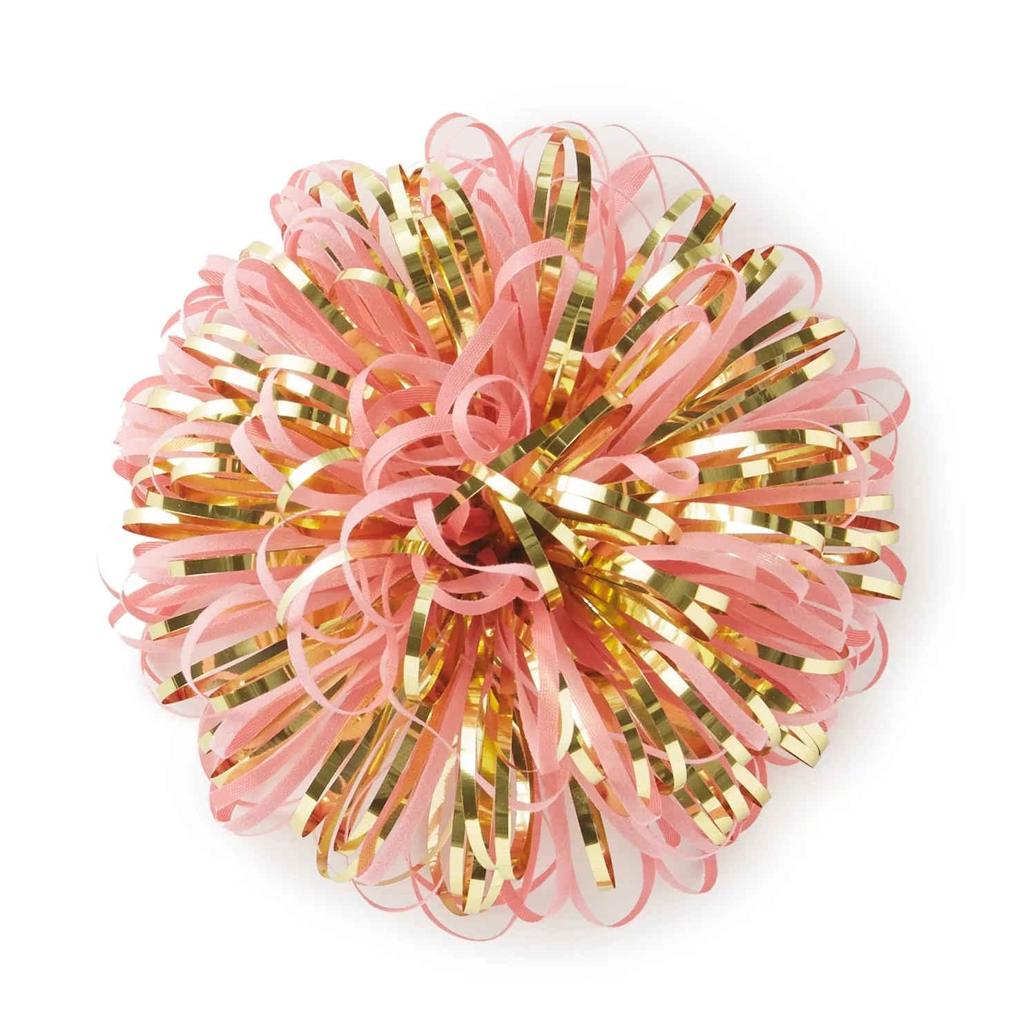 Hallmark Pink and Gold Metallic Pom Pom Gift Bow, 5''