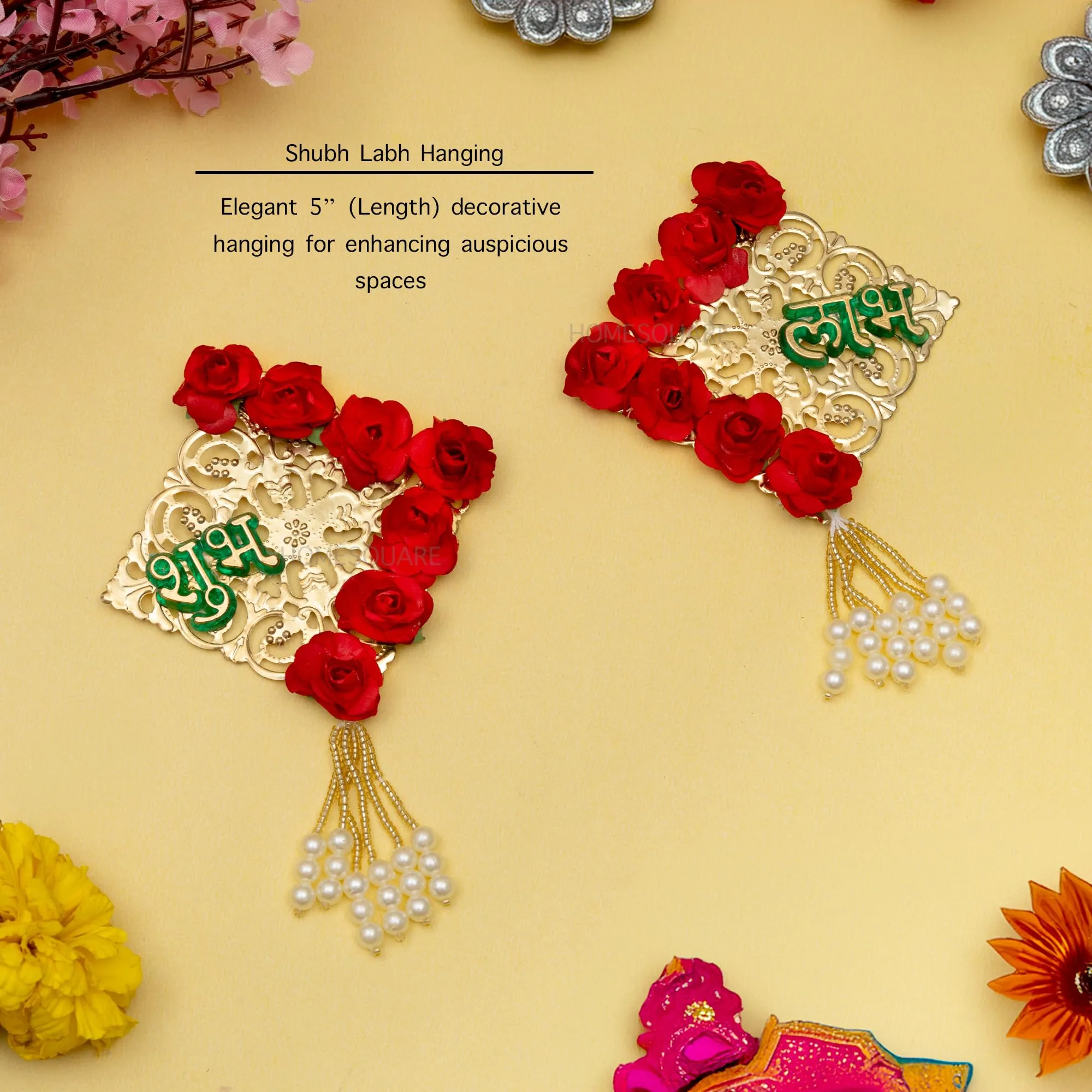 HomeSquare Shubh-Labh Door Hanging for Diwali/Home Decoration (Model 5)