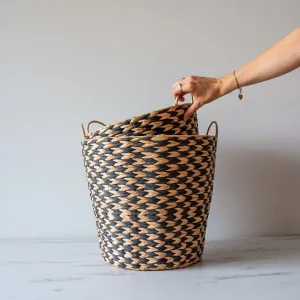 Houndstooth Woven Basket