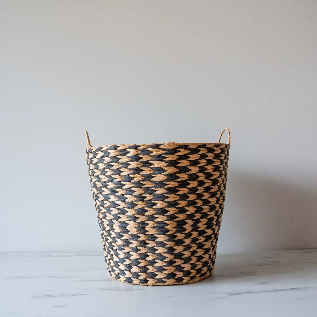 Houndstooth Woven Basket