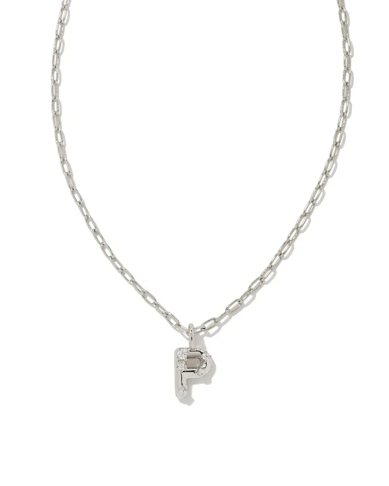 Kendra Scott Crystal Letter Short Pendant Necklace - Silver