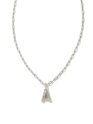 Kendra Scott Crystal Letter Short Pendant Necklace - Silver