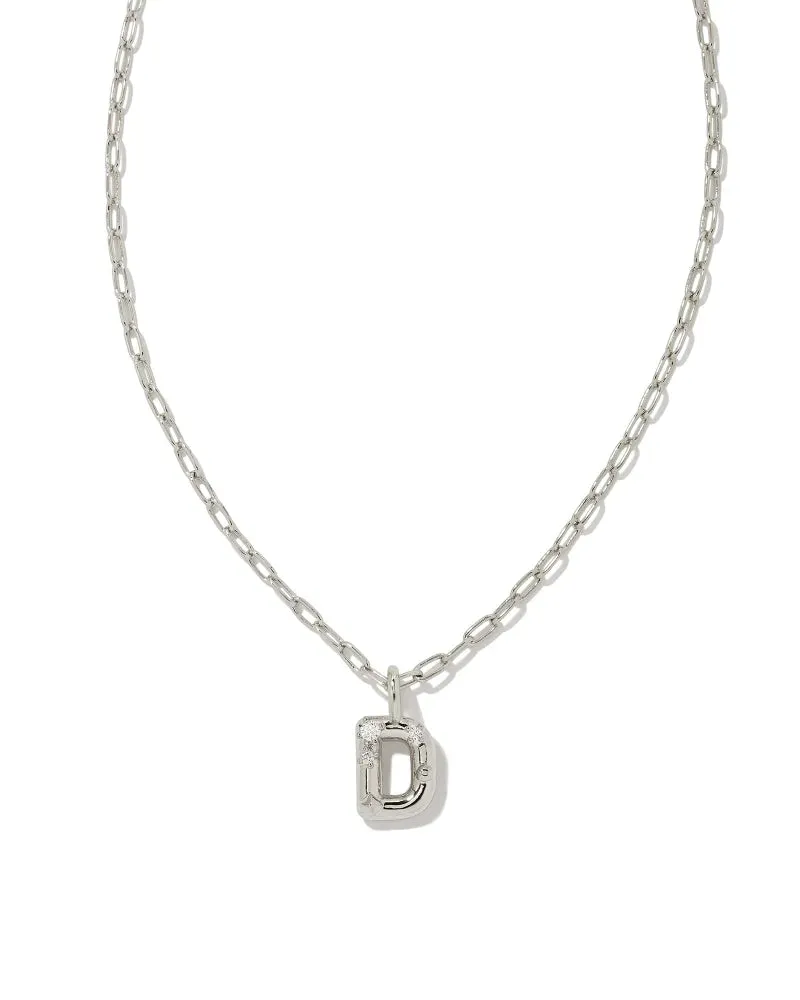 Kendra Scott Crystal Letter Short Pendant Necklace - Silver