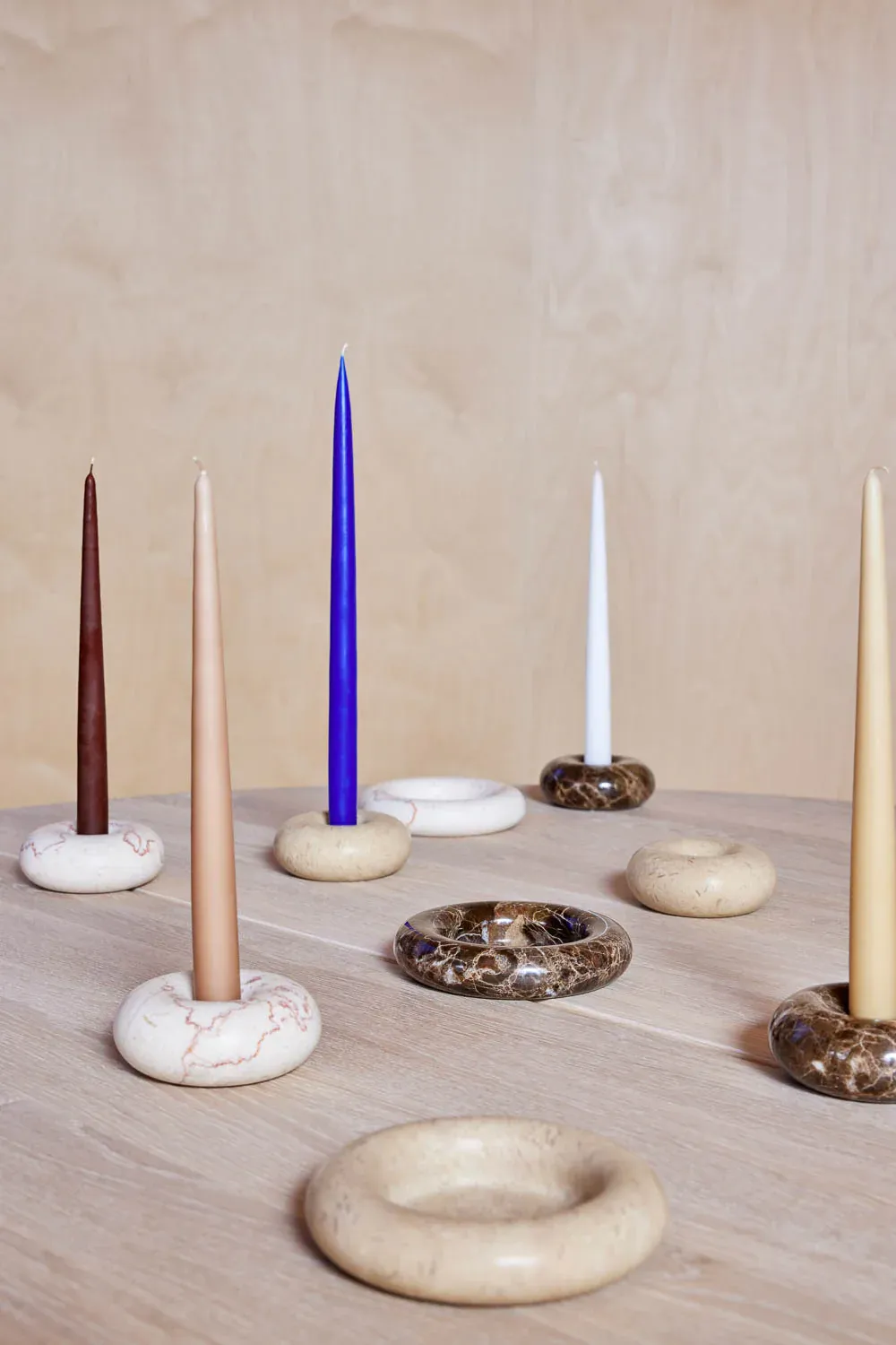 Large Fukai Taper Candles Set of 2 - Clay