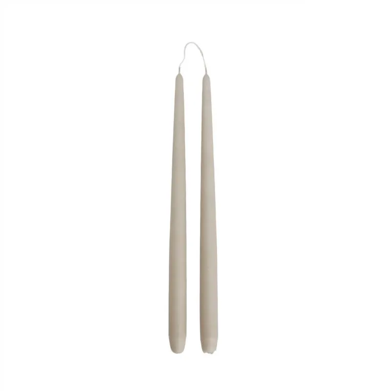 Large Fukai Taper Candles Set of 2 - Clay