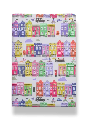 London Rainbow Houses Wrapping Paper