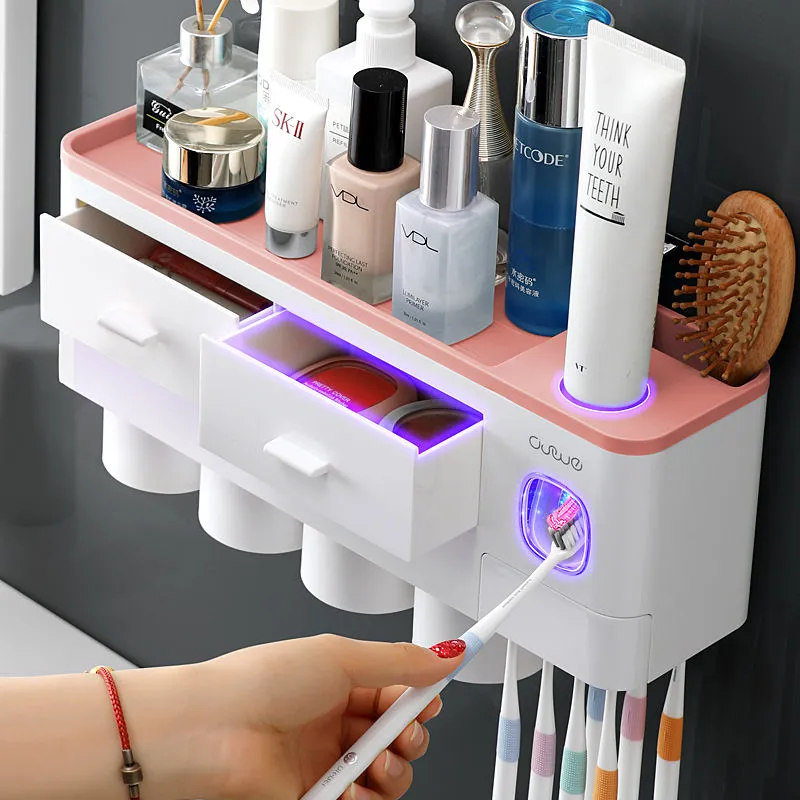 Magnetic Adsorption Inverted Toothbrush Holder