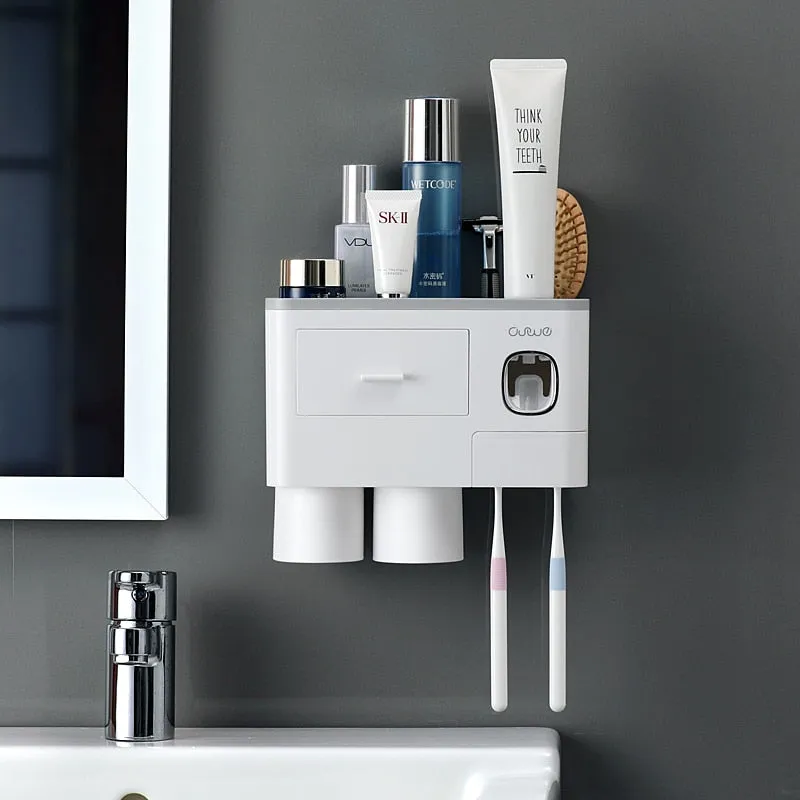 Magnetic Adsorption Inverted Toothbrush Holder