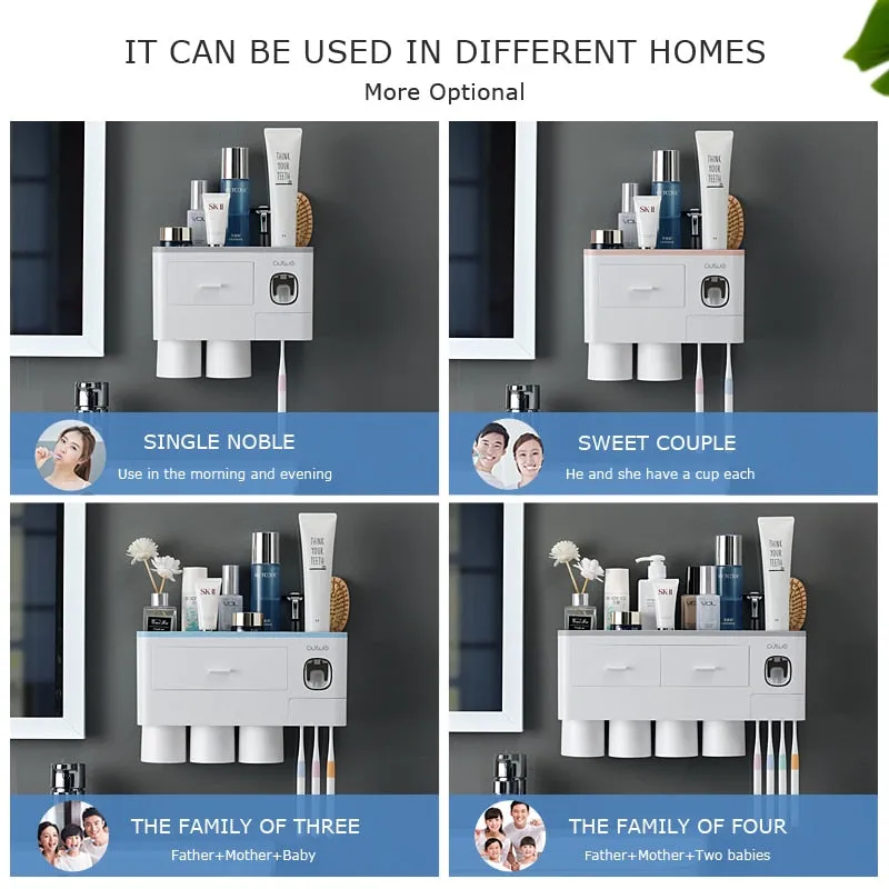 Magnetic Adsorption Inverted Toothbrush Holder