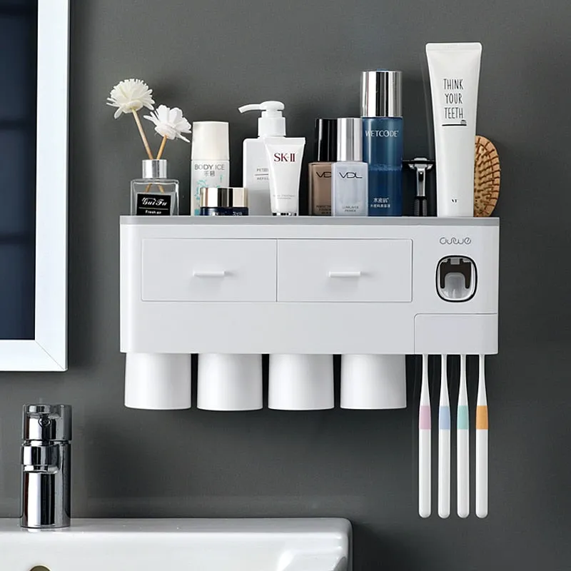 Magnetic Adsorption Inverted Toothbrush Holder