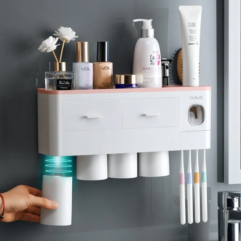 Magnetic Adsorption Inverted Toothbrush Holder