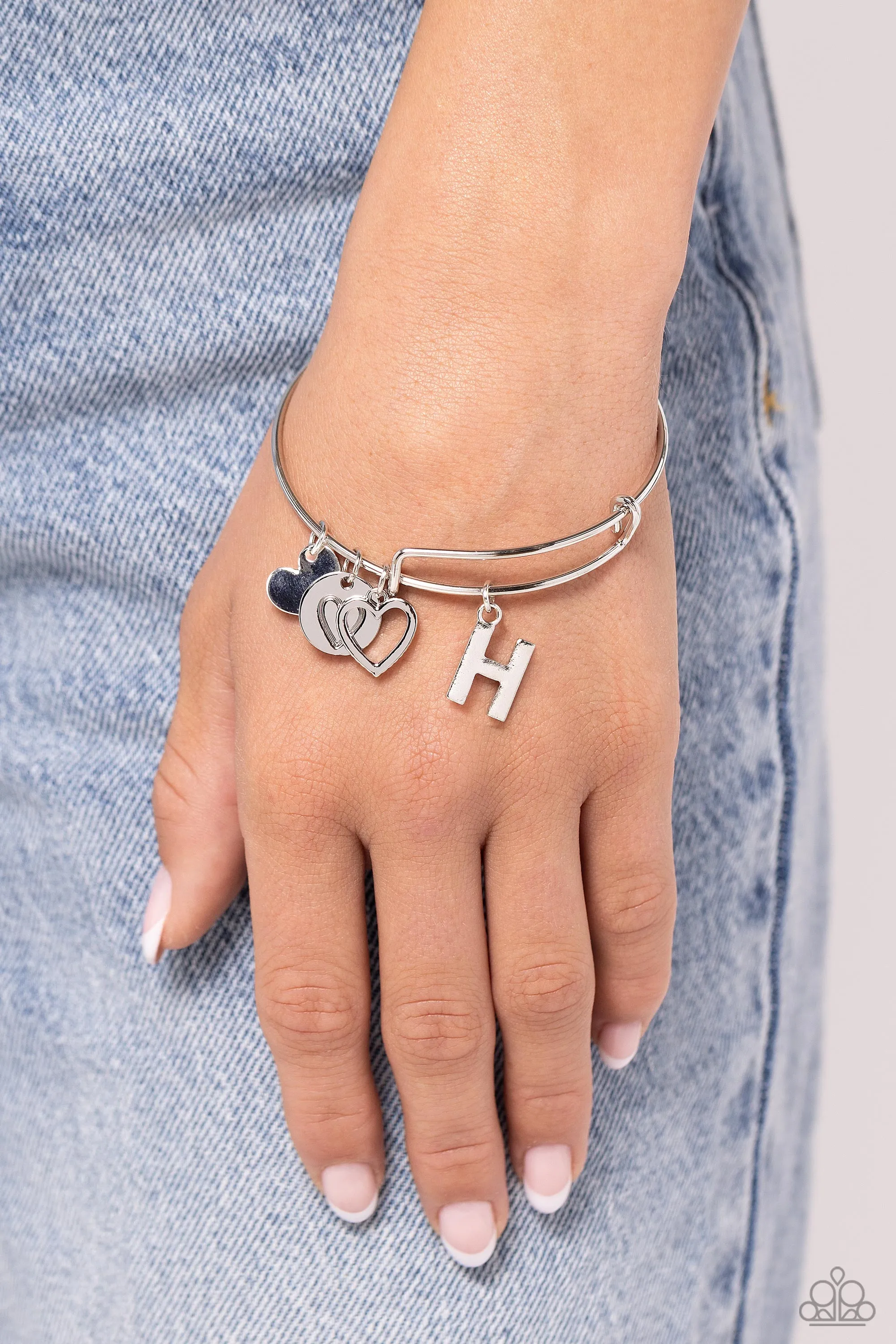 Making It INITIAL - Silver - H Bracelet - Paparazzi Accessories