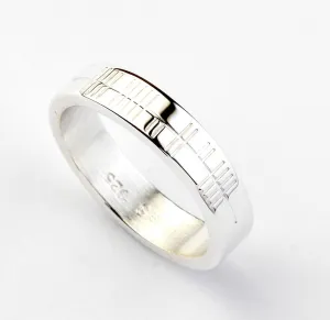 Original Personalized Silver Ogham Ring - Narrow