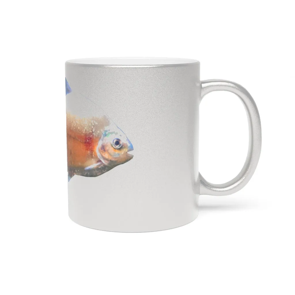 Peach Fish Metallic Mug (Silver / Gold)