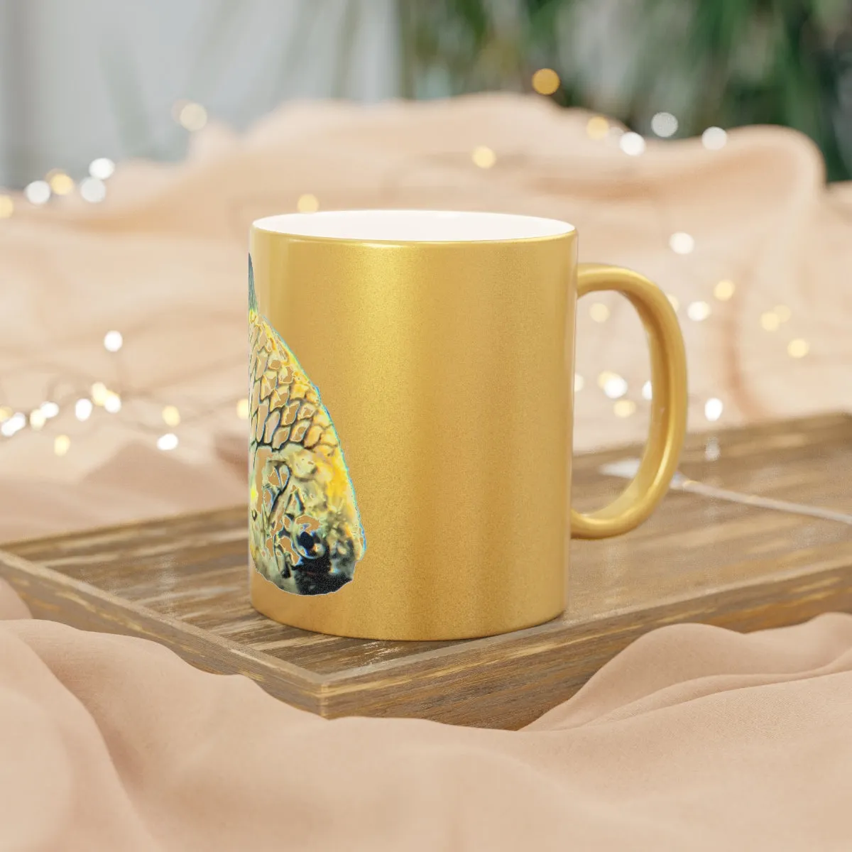 Pineapple Fish Metallic Mug (Silver / Gold)