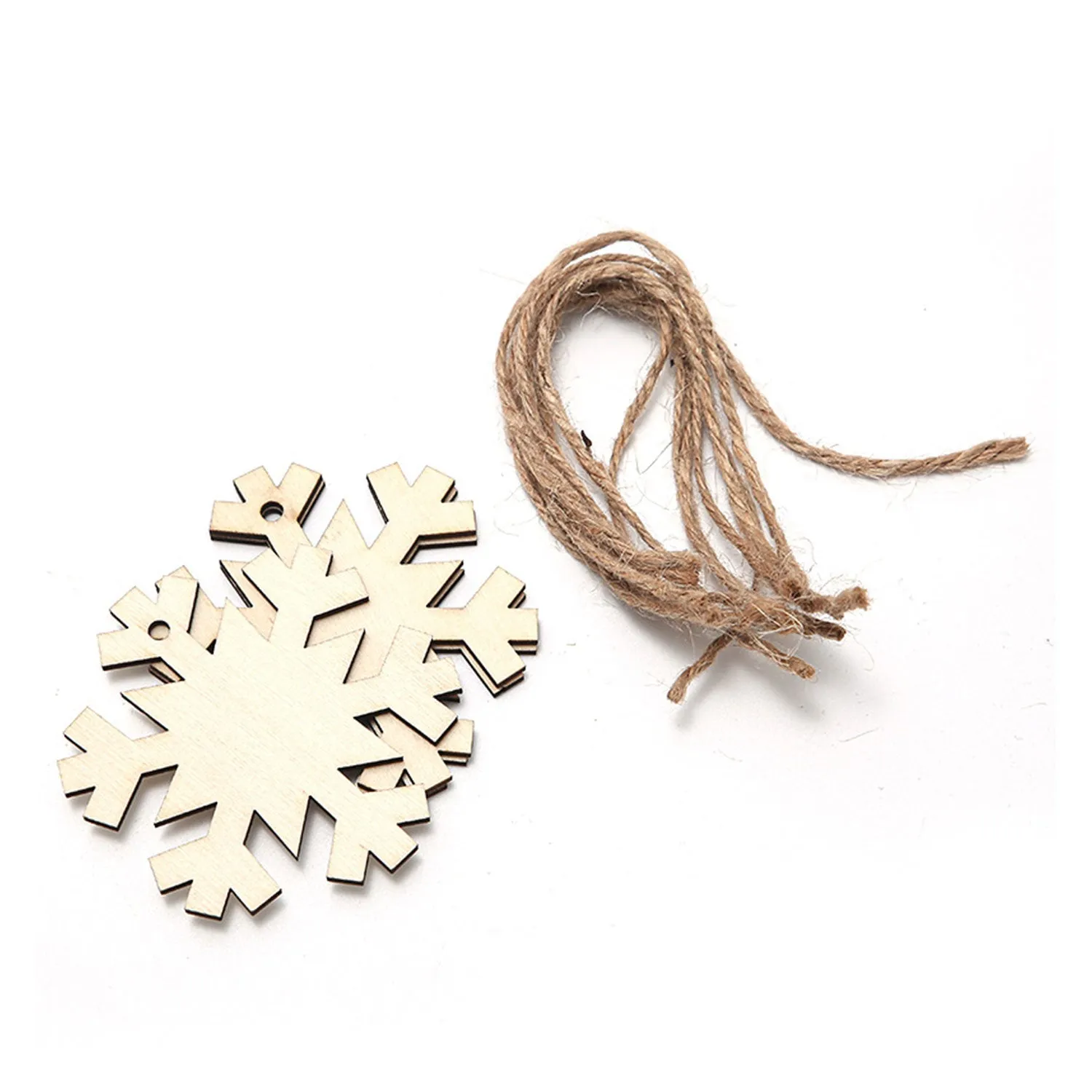 Poppy Crafts Wooden Ornaments Set - Christmas Collection - Snowflake