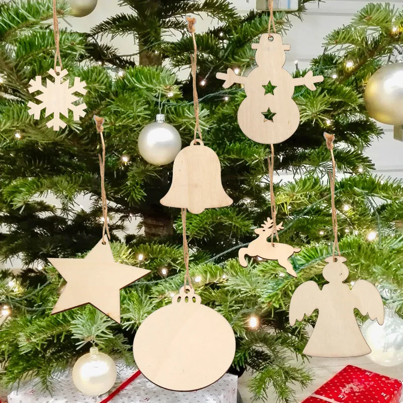 Poppy Crafts Wooden Ornaments Set - Christmas Collection - Tree