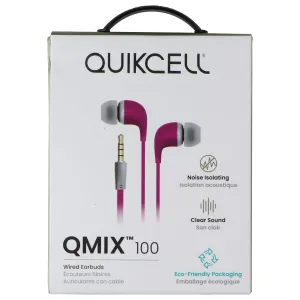 Quikcell QMIX 100 Series Wired 3.5mm Earbuds - Pink